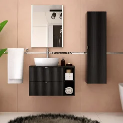 Blaty Łazienkowe|Blaty Łazienkowe|inny Blat łazienkowy czarny mat 80 cm