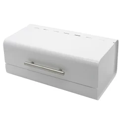 Chlebak metalowy biały 36x22x14 cm