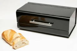 Chlebak metalowy czarny 36x22x14 cm