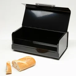 Chlebak metalowy czarny 36x22x14 cm