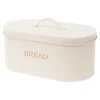 Chlebak metalowy z pokrywą biały 34x15 cm