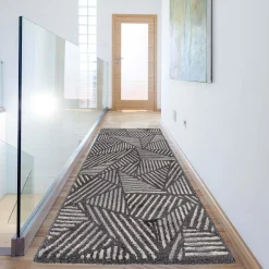 Chodniki|Dywany Z Krótkim Włosiem|inny Chodnik geometryczny antracytowy NORWAY 80x200 cm