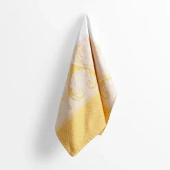 inny Ściereczka kuchenna z bawełny egipskiej biało-żółta ANKARA 50x70 cm