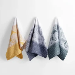 inny Ściereczka kuchenna z bawełny egipskiej biało-żółta ANKARA 50x70 cm