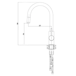 Alveus Czarna bateria z wyciąganą wylewką TWILIGHT