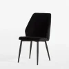 Krzesła|inny Czarne krzesło tapicerowane LOTER