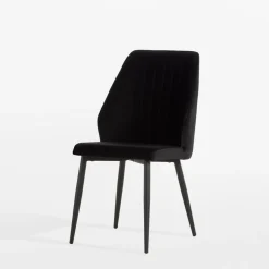 Krzesła|inny Czarne krzesło tapicerowane LOTER