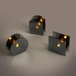 inny Dekoracja LED przydymione szkło KOMINEK 9x5x11 cm