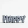 inny Dekoracja napis HAPPY szary