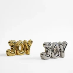 inny Dekoracja napis JOY srebrny