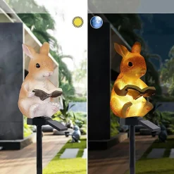 Lampy Ogrodowe|Lampy Ogrodowe|Zumaline Dekoracja zewnętrzna solarna LED IP44 KRÓLIK