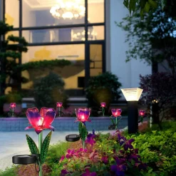 Lampy Ogrodowe|Lampy Ogrodowe|Zumaline Dekoracja zewnętrzna solarna LED IP44 KWIAT