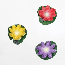 Lampy Ogrodowe|Lampy Ogrodowe|Zumaline Dekoracja zewnętrzna solarna LED IP44 żółta KWIAT LOTOSU