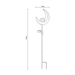 Zumaline Dekoracja zewnętrzna solarna LED IP44 PÓŁKSIĘŻYC