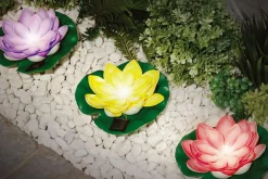 Lampy Ogrodowe|Lampy Ogrodowe|Zumaline Dekoracja zewnętrzna solarna LED IP44 fioletowa KWIAT LOTOSU