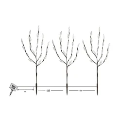 Zumaline Dekoracja zewnętrzna solarna LED IP44 DRZEWKO - zestaw 3 szt.