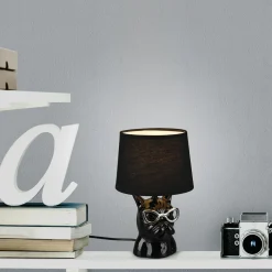 Lampy Do Pokoju Dziecięcego|Lampy Stołowe| Designerska lampa stołowa ceramiczna czarna DOSY
