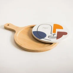 inny Deska do serwowania z ceramicznym talerzem 17,5 cm