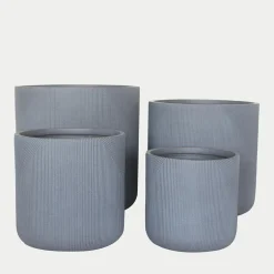 Donice Ogrodowe|Donice, Osłonki I Kwietniki|inny Donica żłobiona szara 36x36 cm