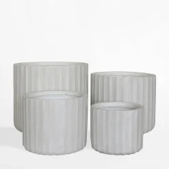 Donice, Osłonki I Kwietniki|inny Donica ryflowana 30x30x26 cm biała