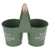 Doniczka metalowa podwójna 20 CM zielona