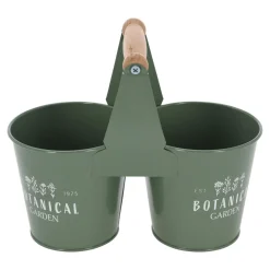 Doniczka metalowa podwójna 20 CM zielona