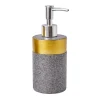 Akcesoria Łazienkowe|Akcesoria Łazienkowe| Dozownik do mydła wzór piasek szaro-złoty 16,8 cm