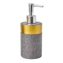 Akcesoria Łazienkowe|Akcesoria Łazienkowe| Dozownik do mydła wzór piasek szaro-złoty 16,8 cm