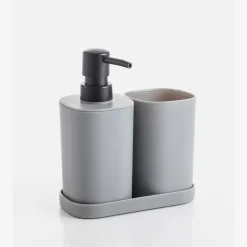 Akcesoria Łazienkowe|Akcesoria Łazienkowe|inny Dozownik do mydła z pojemnikiem na podstawce ciemnoszary