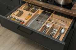 Wkłady Do Szuflad|Wyposażenie Szuflad| Drewniany wkład na przyprawy Q-WOOD moduł B 24,9 cm