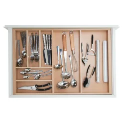 Wkłady Do Szuflad|Wyposażenie Szuflad| Drewniany wkład na sztućce Q-WOOD 80 cm