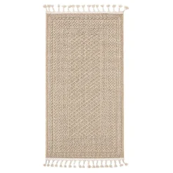 Chodniki|Dywany Z Krótkim Włosiem| Dywan boho zewnętrzny beż BOUCLE 80x150 cm