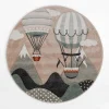 Dzieci inny Dywan BOND KIDS, balony, beżowo-zielony, okrągły, 120 cm