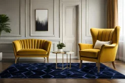 Chodniki|Dywany Z Krótkim Włosiem|inny Dywan do przedpokoju geometryczny granatowy TULSA 80x150 cm