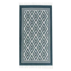 Dywan do przedpokoju w romby niebiesko-biały SCANDI 80x150 cm
