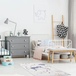 Dywany Do Prania W Pralce|Dywany Dziecięce|inny Dywan drukowany biały BEAR PETRA 80x140 cm