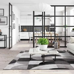 Dywan geometryczny biało-czarny BRILO 200x290 cm