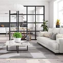 Dywan geometryczny brązowoszary BRILO 160x230 cm