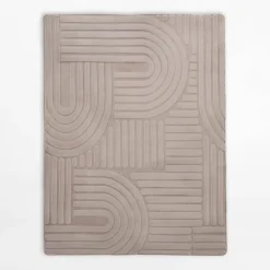 Dywany Z Krótkim Włosiem|inny Dywan geometryczny MALAGA 3D taupe, 160x230 cm