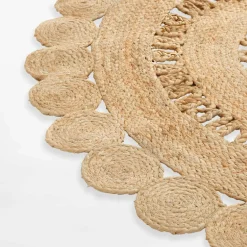 inny Dywan jutowy BRUGA, beżowo-brązowy, okrągły, 100 cm