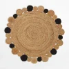 inny Dywan jutowy BRUGA, czarno-beżowy, okrągły, 100 cm