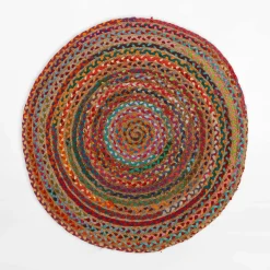 Dywany Z Krótkim Włosiem|inny Dywan jutowy BRUGA, kolorowy, okrągły, 100 cm
