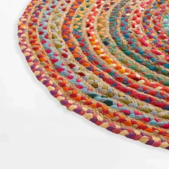 Dywany Z Krótkim Włosiem|inny Dywan jutowy BRUGA, kolorowy, okrągły, 100 cm