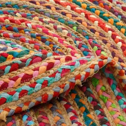 Dywany Z Krótkim Włosiem|inny Dywan jutowy BRUGA, kolorowy, okrągły, 100 cm