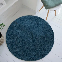 Dywan okrągły ciemnoniebieski CLEVER 130 cm