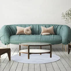 Dywany Shaggy| Dywan okrągły jasnoszary PULY 100 cm