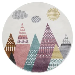 Dzieci Dywan okrągły KIDS GÓRY 120 cm