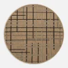 inny Dywan okrągły w kratę beżowy JUTA 100 cm