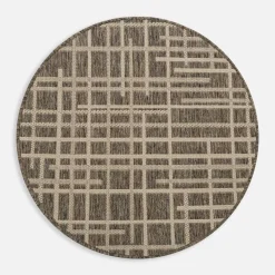 Dywany Z Krótkim Włosiem|inny Dywan okrągły w kratę szary JUTA 100 cm