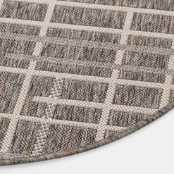 Dywany Z Krótkim Włosiem|inny Dywan okrągły w kratę szary JUTA 100 cm